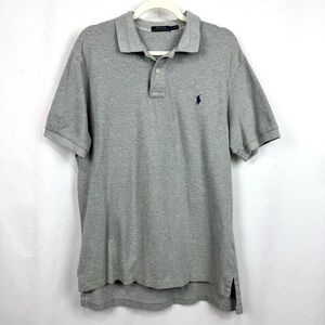 Polo Ralph Lauren Mens XL Gray Short Sleeve Classic Mesh Cotton Golf Polo Shirt